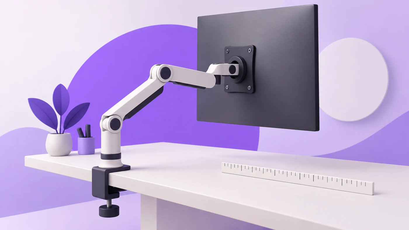 Monitor Arms for a Shallow Desk Against a Wall: Measure Folded Depth First